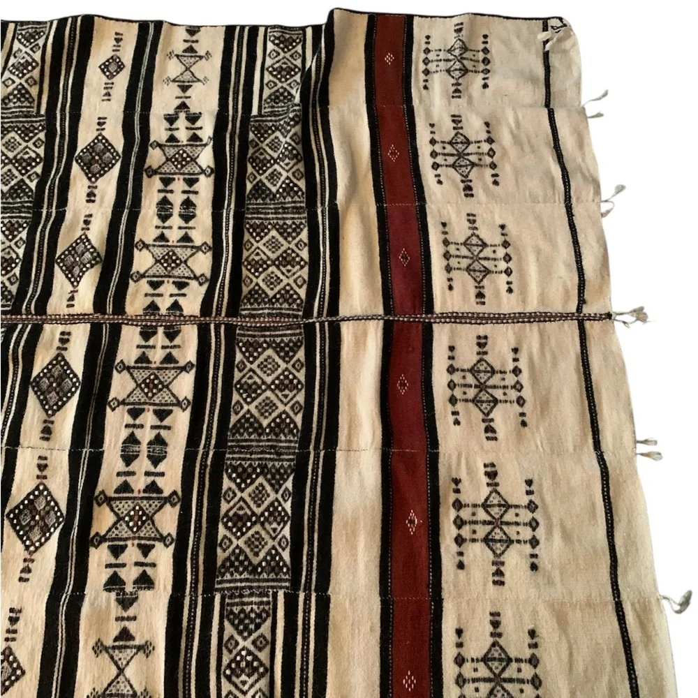 African Fulani Blanket Hand Made Fulani Wedding Blanket Tents Mali 4’x8’ Wool